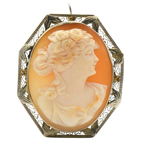 14 Karat Gold Cameo Brooch/Pendant