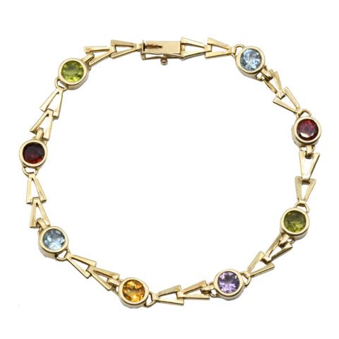 14 Karat Yellow Gold & Gemstone Bracelet