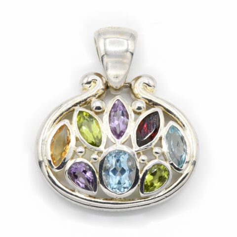 Sterling Silver & Gemstone Pendant
