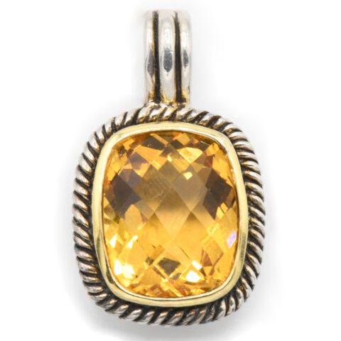Sterling Silver & 10.90 Carat Citrine Pendant