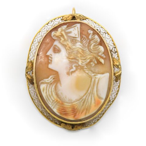 14K Yellow Gold Cameo Brooch/Pendant