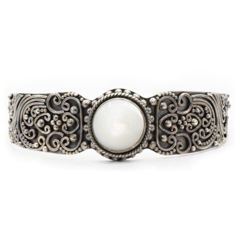 Ba Suarti Sterling Silver & Mother of Pearl Cuff Bracelet