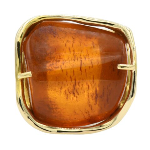 14K Yellow Gold & Amber Ring