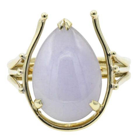 14K Yellow Gold & Lavender Jade Ring