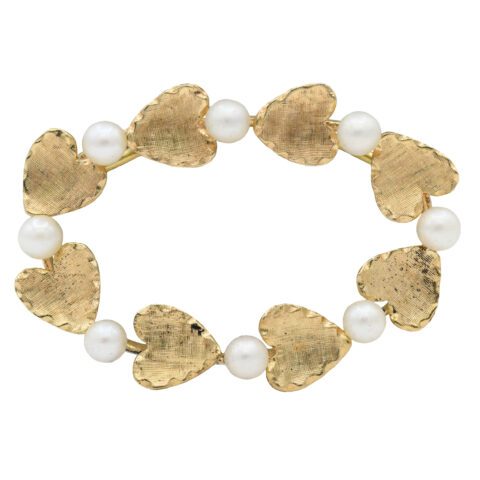 14K Yellow Gold & Pearl Necklace Pendant
