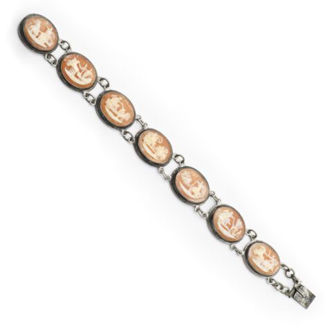 Sterling Silver Seven Days Of The Week Cameo Bracelet