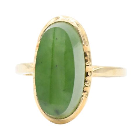 10K Yellow Gold & Jade Ring