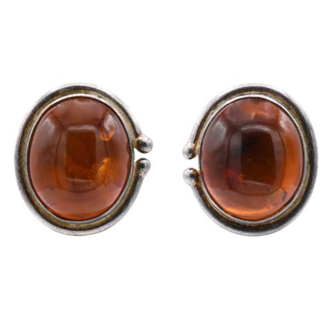 Sterling Silver & Amber Earrings