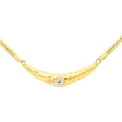 18K Yellow Gold & Diamond Necklace