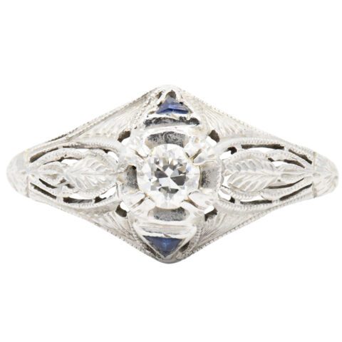 Platinum, Diamond & Sapphire Ring