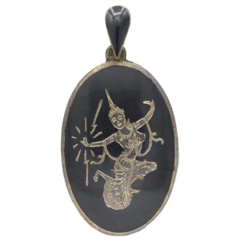 Siam Sterling Silver & Niello Mekhala Pendant