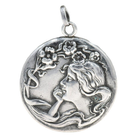 W&H Co. Sterling Silver Art Nouveau Locket