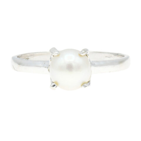 14K White Gold & Pearl Ring