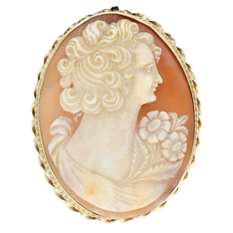 SB 14K Yellow Gold Cameo Brooch/Pendant