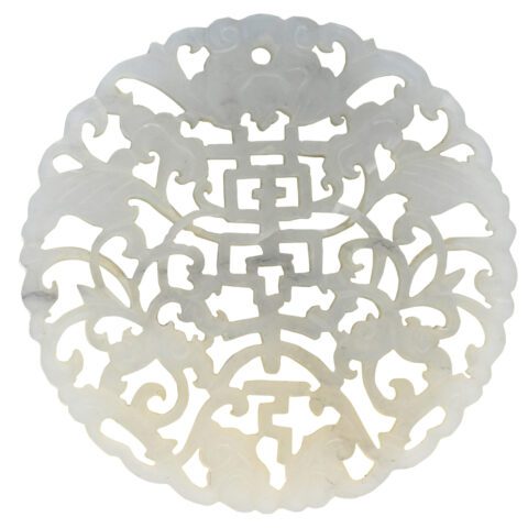 Carved White Jade Pendant