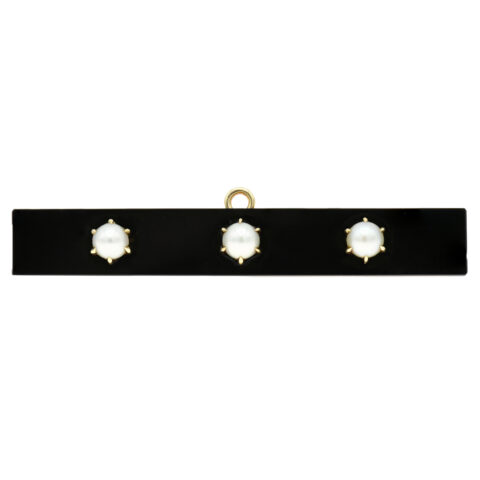 Tiffany & Co. 14K Yellow Gold, Black Onyx & Pearl Brooch/Pendant