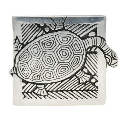 Sterling Silver Abstract Turtle Brooch