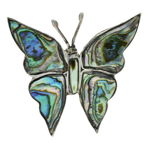 Sterling Silver & Abalone Butterfly Brooch