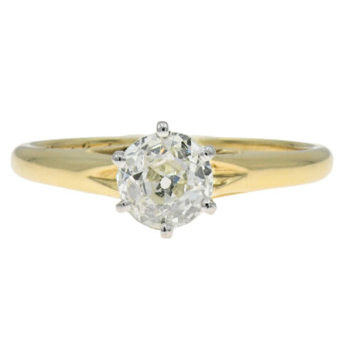 18K Yellow Gold & 0.68 Carat Old European Cut Diamond Ring