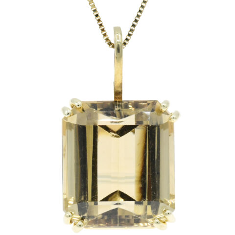 14K Yellow Gold & Smoky Topaz Necklace