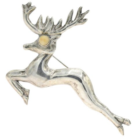 Sterling Silver Reindeer Brooch