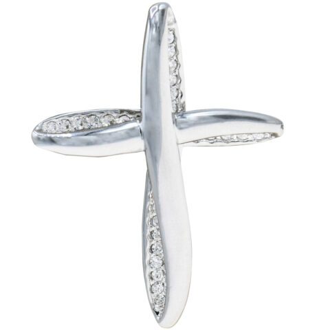Sterling Silver & Rhinestone Cross Pendant