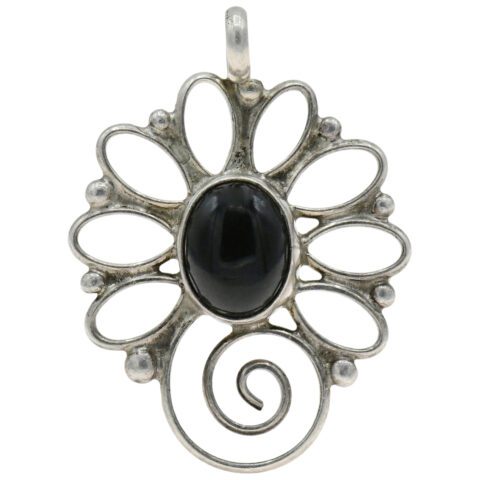 Sterling Silver & Black Onyx Pendant