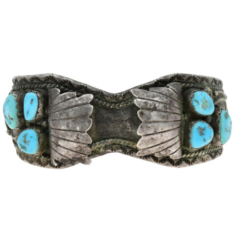 C Yazzie Sterling Silver & Turquoise Cuff Bracelet