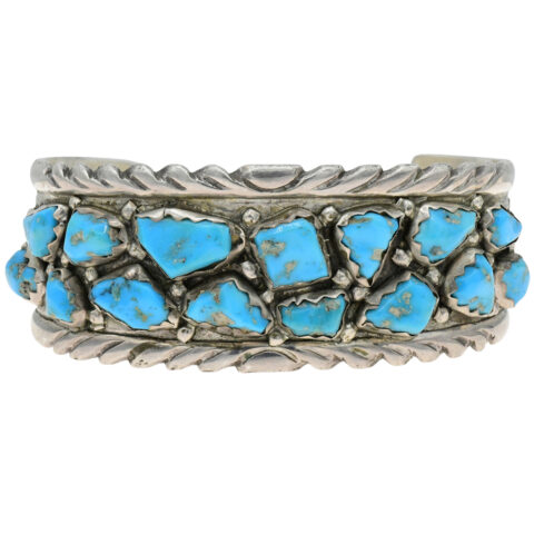 Wayne C. Sterling Silver & Turquoise Cuff Bracelet