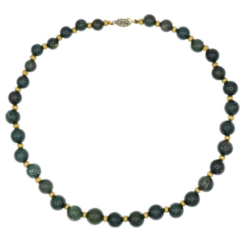 Graduated Beaded Bloodstone Necklace