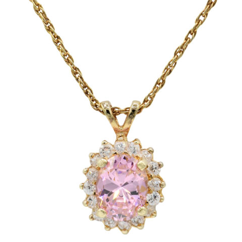 Gold Electroplate & Cubic Zirconia Necklace