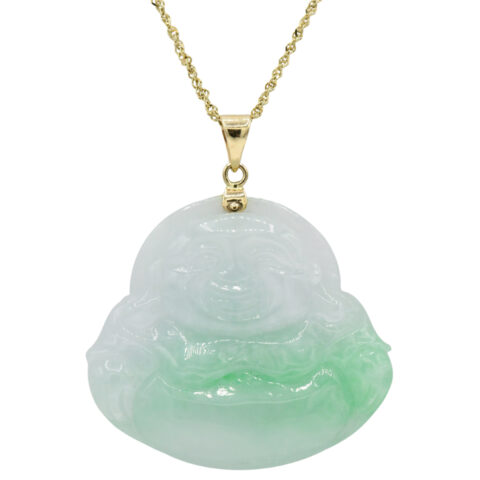14K Yellow Gold & Jade Pendant Necklace