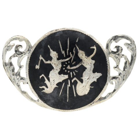 Siam Sterling Silver & Niello Mekhala Brooch