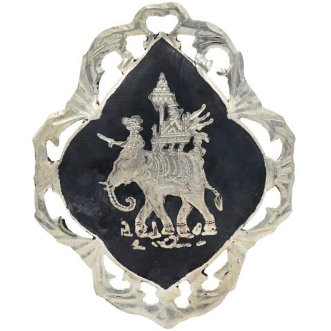 Sterling Silver Niello Elephant Brooch