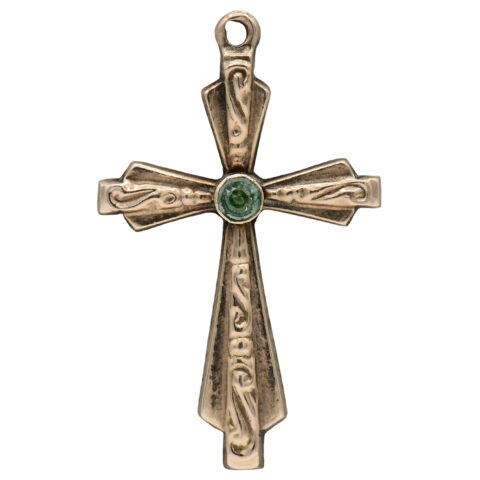 14K Yellow Gold & Rhinestone Pendant