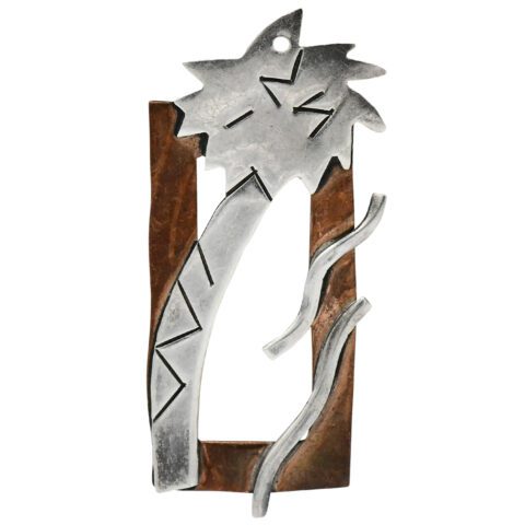 Sterling Silver & Copper Palm Tree Pendant