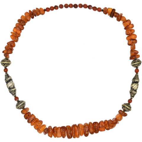 Amber Beaded Chunky Necklace