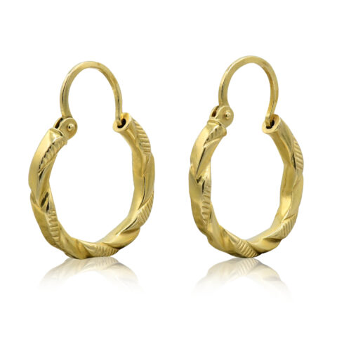 18K Yellow Gold Hoop Earrings