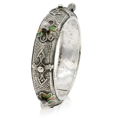 Silver & Enamel Tribal Berber Bracelet