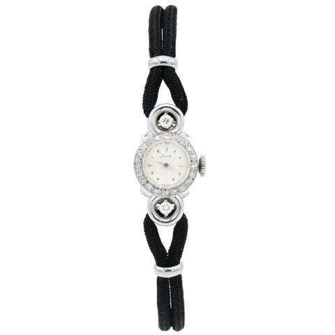 Stowa 14K White Gold & Diamond Wristwatch