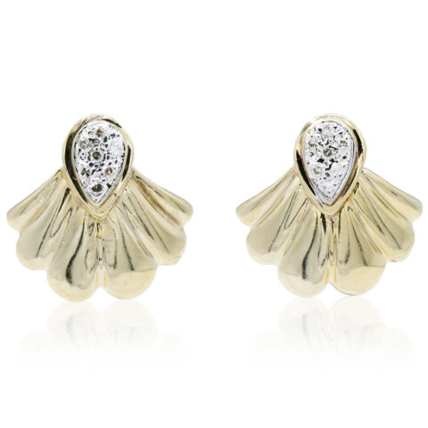 14K Yellow Gold & Diamond Earrings