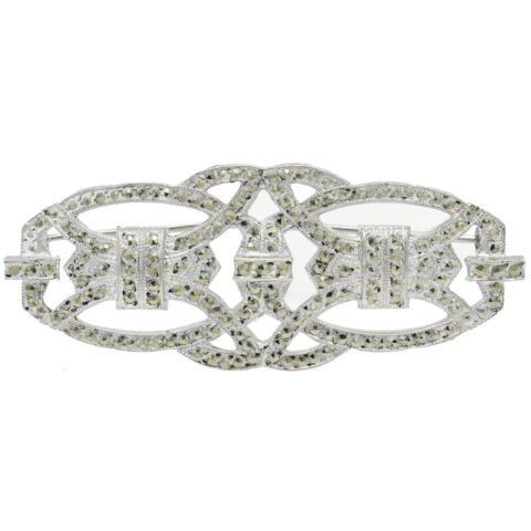 Sterling Silver & Marcasite Brooch