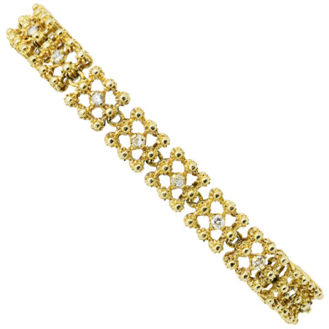 18K Yellow Gold & Diamond Articulated Bracelet