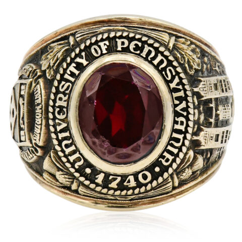 10K Yellow Gold & Ruby University Of Pennsylvania Class Ring