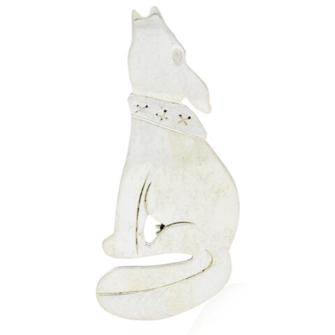 Sterling Silver Navajo Howling Coyote Brooch