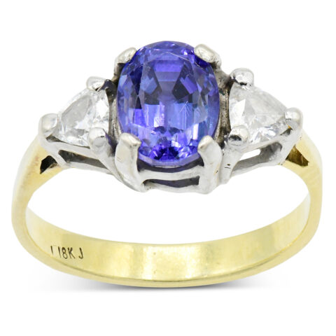 18K Yellow Gold, Tanzanite & Diamond Ring