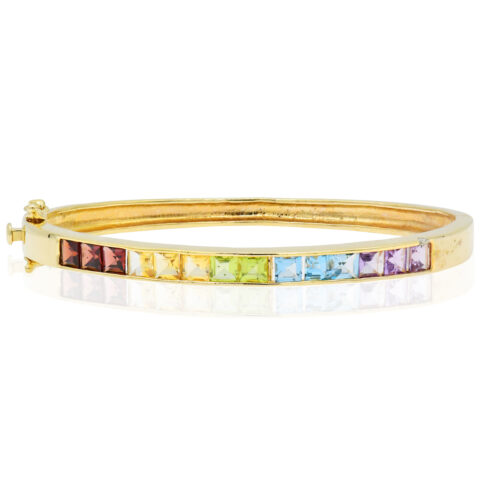 Sterling Silver & Gold Plated Gemstone Bracelet