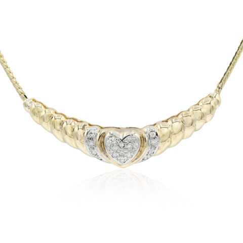 14K Yellow Gold & Diamond Necklace
