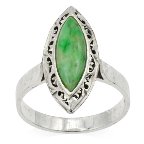 18K White Gold & Jade Ring