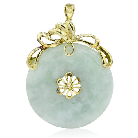 14K Yellow Gold & Jade Pendant
